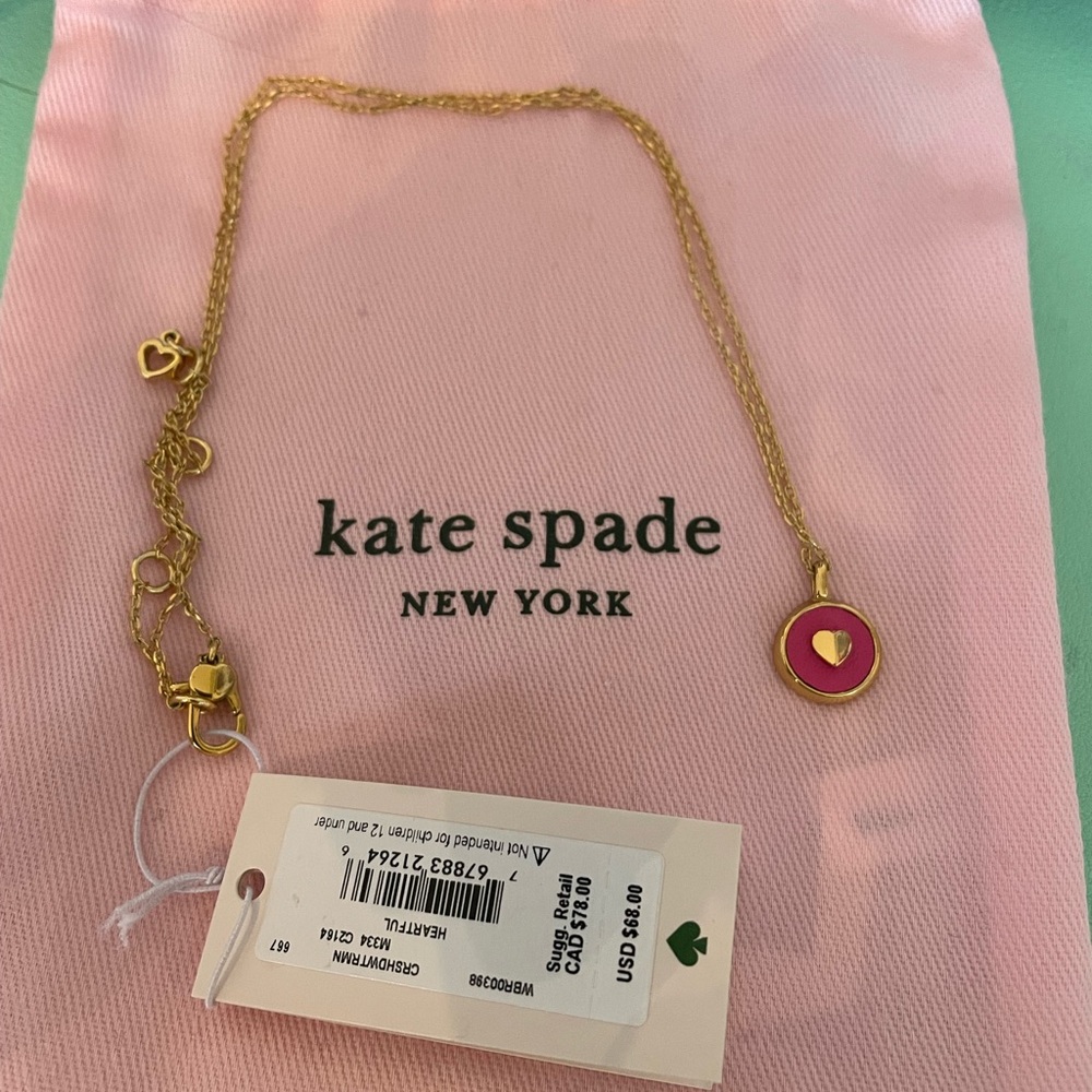 Kate Spade Pink Mini Heartful Pendant Necklace